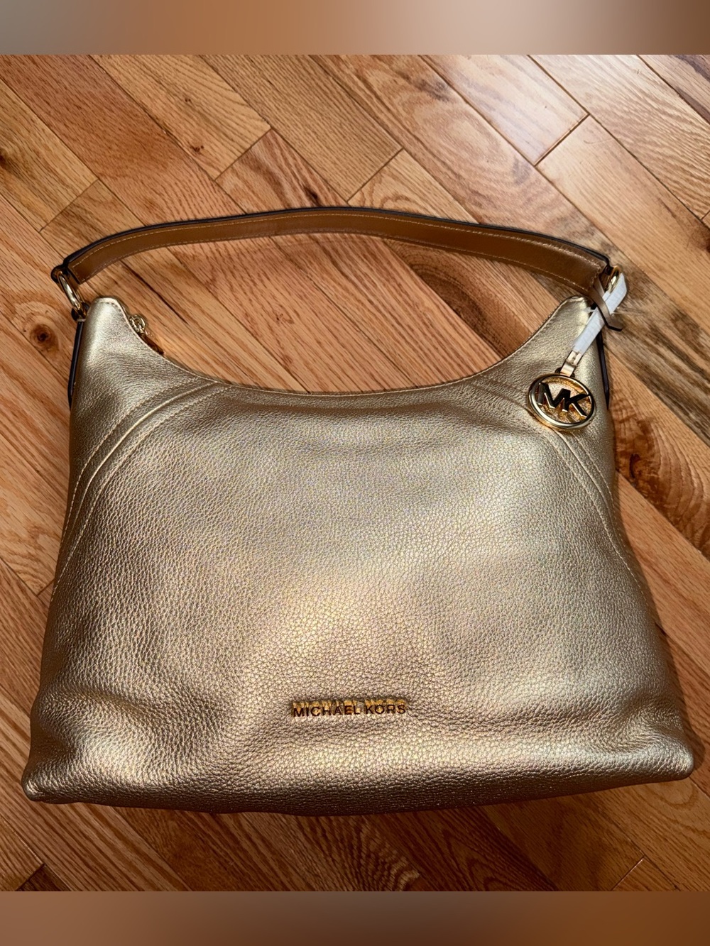 Michael Kors Metallic Gold Leather Hobo Shoulder Bag